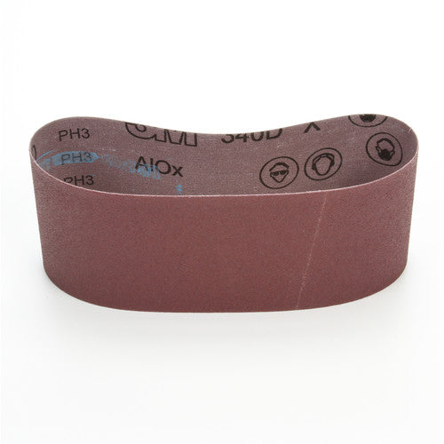 3M Cloth Belt 340D P220 X-weight 6″ × 48″ Top Butt 45 Degree Angle - Exact Industrial Supply