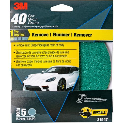 3M Green Corps Sanding Disc with Stikit Attachment 31547 6″ 40 Grit - Exact Industrial Supply