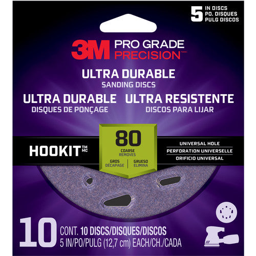 ‎3M Pro Grade Precision Ultra Durable Universal Hole Sanding Disc DUH580TRI-10I 5″ UH 80 - Exact Industrial Supply