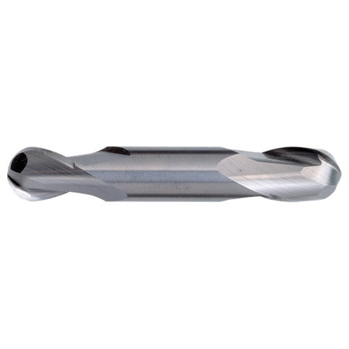 ‎1/16″ Dia. × 1/8″ Shank × 1/8″ DOC × 1-1/2″ OAL, Carbide TiAlN, Spiral , 2 Flute, CW Helix, Weldon, Ballnose End Mill - Exact Industrial Supply