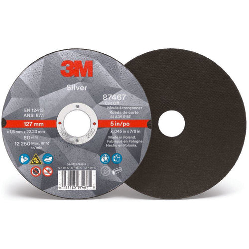 3M Silver Depressed Center Grinding Wheel 87451 T27 7″ × 1/4″ × 7/8″ - Eagle Tool & Supply