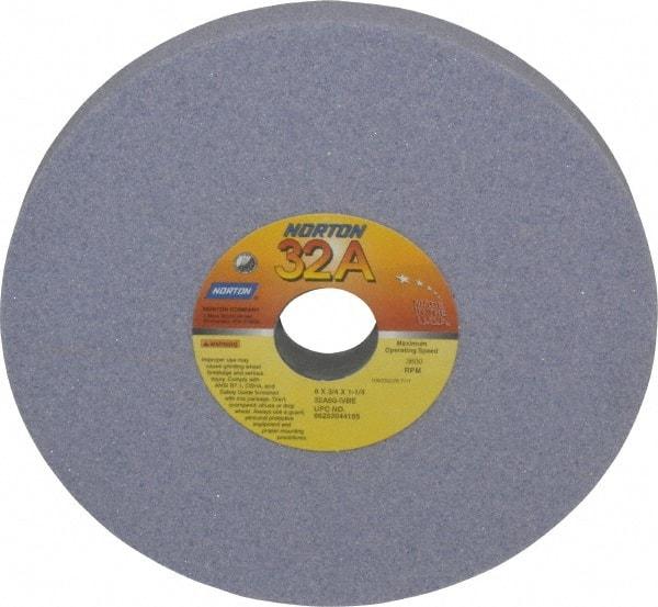 Norton - 8" Diam x 1-1/4" Hole x 3/4" Thick, I Hardness, 60 Grit Surface Grinding Wheel - Aluminum Oxide, Type 1, Medium Grade, 3,600 Max RPM, Vitrified Bond, No Recess - Eagle Tool & Supply