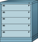 Midrange-Standard Cabinet - 5 Drawers - 30 x 28-1/4 x 37-3/16" - Single Drawer Access - Eagle Tool & Supply