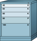 Midrange-Standard Cabinet - 5 Drawers - 30 x 28-1/4 x 37-3/16" - Multiple Drawer Access - Eagle Tool & Supply