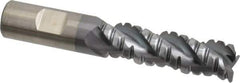 Cleveland - 3/4" Diam, Coarse Pitch, 2-1/4" LOC, 3 Flute Powdered Metal Corner Radius Roughing End Mill - TiCN Finish, 4-3/4" OAL, 3/4" Shank Diam, Single End, Centercutting, 42° Helix - Eagle Tool & Supply