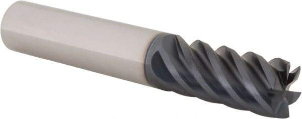 Iscar - 1/2", 1" LOC, 1/2" Shank Diam, 3" OAL, 6 Flute, Solid Carbide Square End Mill - Single End, AlTiN Finish, Spiral Flute, 45° Helix, Centercutting, Right Hand Cut, Right Hand Flute - Eagle Tool & Supply