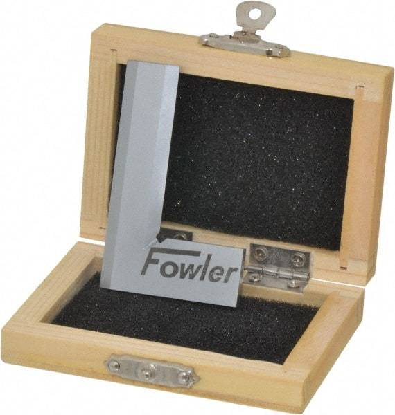 Fowler - 2-3/8" Blade Length, 1-3/8" Base Length Tool Steel Square - 0.0001" Accuracy, Beveled Edge - Eagle Tool & Supply