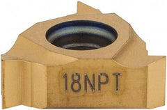 Seco - 11NR Internal Right Hand 18 NPT Laydown Threading Insert - Grade CP500, TiAlN/TiN Coated Carbide - Eagle Tool & Supply