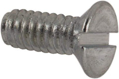 Value Collection - M2x0.40, 5mm OAL Slotted Drive Machine Screw - Flat Head, Grade 4.8 Steel, Zinc-Plated Finish, Without Washer - Eagle Tool & Supply