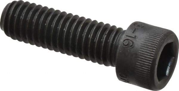 Made in USA - 3/8-16 UNC Hex Socket Drive, Socket Cap Screw - Alloy Steel, Black Oxide Finish, Fully Threaded, 1-1/4" Length Under Head - Eagle Tool & Supply