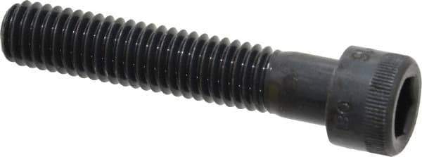 Made in USA - 3/8-16 UNC Hex Socket Drive, Socket Cap Screw - Alloy Steel, Black Oxide Finish, Partially Threaded, 2" Length Under Head - Eagle Tool & Supply