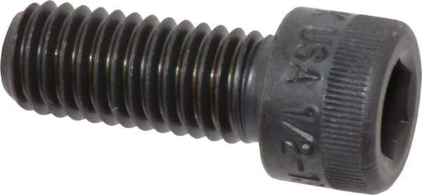Made in USA - 1/2-13 UNC Hex Socket Drive, Socket Cap Screw - Alloy Steel, Black Oxide Finish, Fully Threaded, 1-1/4" Length Under Head - Eagle Tool & Supply