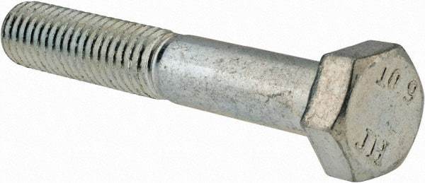 Value Collection - M8x1.25mm Metric Coarse, 50mm Length Under Head Hex Head Cap Screw - Partially Threaded, Grade 10.9 Alloy Steel, Zinc-Plated Finish, 13mm Hex - Eagle Tool & Supply