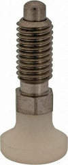 Gibraltar - M10x1.5, 20mm Thread Length, 0.236" Max Plunger Diam, 0.22 Lb Init to 2.02 Lb Final End Force, Knob Handle Plunger - Delrin Knob, 0.98" Body Length, 0.79" Length Under Head/Shoulder, 0.196" Plunger Projection - Eagle Tool & Supply