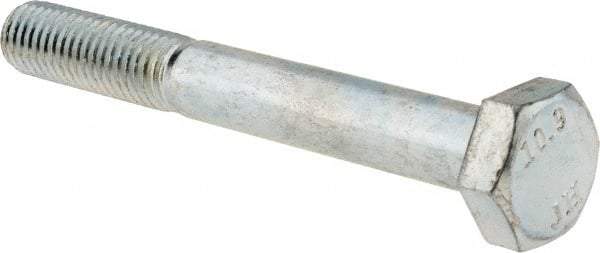 Value Collection - M10x1.50mm Metric Coarse, 80mm Length Under Head Hex Head Cap Screw - Partially Threaded, Grade 10.9 Alloy Steel, Zinc-Plated Finish, 16mm Hex - Eagle Tool & Supply