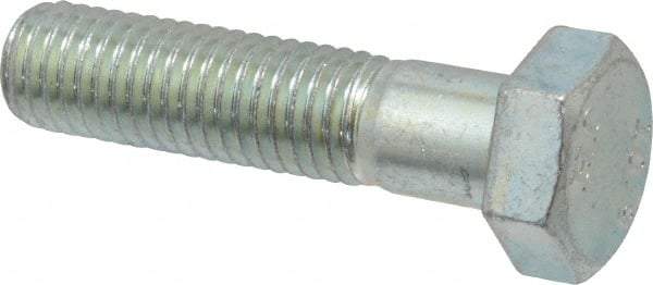 Value Collection - M12x1.75mm Metric Coarse, 50mm Length Under Head Hex Head Cap Screw - Partially Threaded, Grade 10.9 Alloy Steel, Zinc-Plated Finish, 18mm Hex - Eagle Tool & Supply