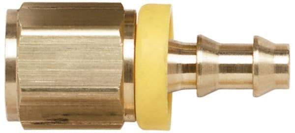 Coilhose Pneumatics - 1/2" ID 1/2 NPT Barbed Push On Female Connector - Brass - Eagle Tool & Supply