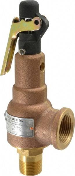 Midwest Control - 3/4" Inlet, 1" Outlet, ASME Safety Relief Valve - 150 Max psi, Bronze, 625 Cubic' per Min - Eagle Tool & Supply