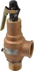 Midwest Control - 1-1/2" Inlet, 1-1/2" Outlet, ASME Safety Relief Valve - 125 Max psi, Bronze, 1,357 Cubic' per Min - Eagle Tool & Supply
