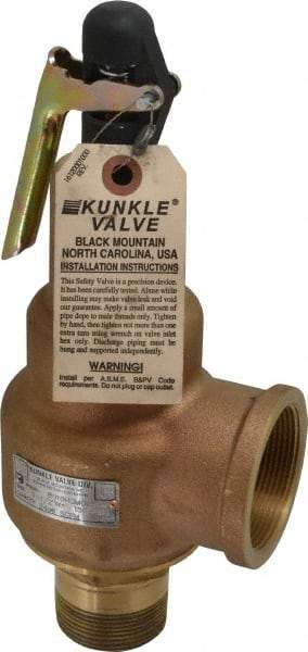 Midwest Control - 1-1/2" Inlet, 2" Outlet, ASME Safety Relief Valve - 150 Max psi, Bronze, 2,496 Cubic' per Min - Eagle Tool & Supply
