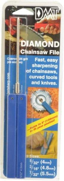 DMT - 9-1/2" OAL Coarse Round Chainsaw File Diamond File - 5/32" Wide x 5/32" Thick, 3-3/4 LOC, Blue, 325 Grit - Eagle Tool & Supply