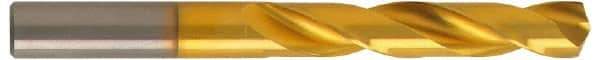 Guhring - 5.4mm 140° Solid Carbide Jobber Drill - TiN Finish, Right Hand Cut, Spiral Flute, Straight Shank, 76mm OAL, SU Point - Eagle Tool & Supply