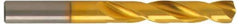 Guhring - 5.4mm 140° Solid Carbide Jobber Drill - TiN Finish, Right Hand Cut, Spiral Flute, Straight Shank, 76mm OAL, SU Point - Eagle Tool & Supply