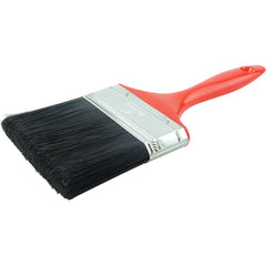 4″ Industrial Varnish Brush, Black Polyester, 2-3/4″ Trim Length, Red Plastic Handle - Eagle Tool & Supply