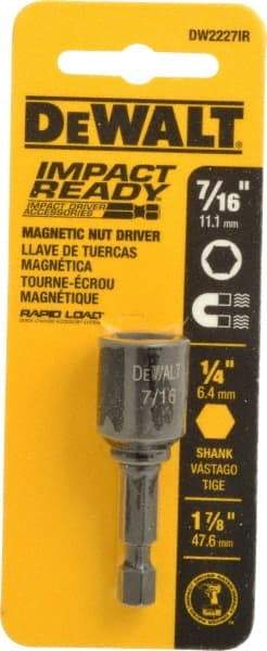 DeWALT - 7/16" Magnetic Nutsetter - 1/4" Hex Drive, 1-7/8" OAL - Eagle Tool & Supply