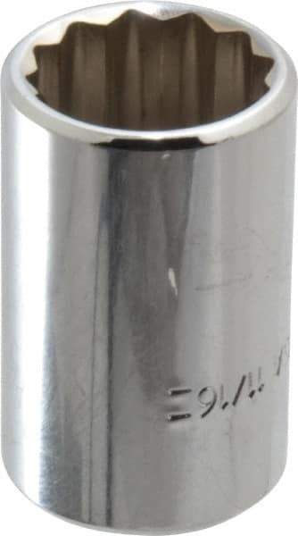 Blackhawk by Proto - 11/16", 1/2" Drive, Standard Hand Socket - 12 Points, 1-1/2" OAL, Chrome Finish - Eagle Tool & Supply