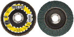 Tru-Maxx - 24 Grit, 5" Disc Diam, 7/8" Center Hole, Type 29 Zirconia Alumina Flap Disc - 12,200 Max RPM, Arbor Attaching System, Coated - Eagle Tool & Supply