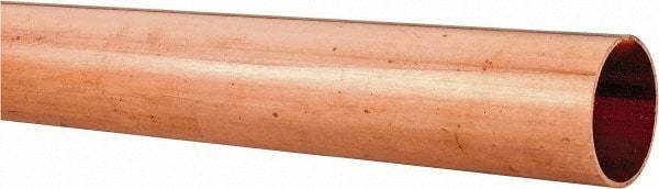 Mueller Industries - 2' Long, 1-1/8" OD x 1" ID, Grade C12200 Copper Water (M) Tube - 0.035" Wall Thickness, 0.464 Ft/Lb - Eagle Tool & Supply