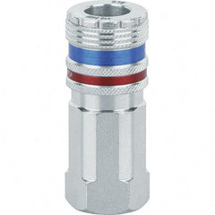 Dynabrade - Female NPT Pneumatic Hose Coupler - Steel/Brass, 3/8" Body Diam - Eagle Tool & Supply