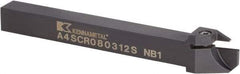 Kennametal - A4SC, Right Hand Cut, 27mm Max Workpc Diam, A4 G0150.. Insert, Indexable Cutoff Toolholder - 13.5mm Max Depth of Cut, 20mm Shank Width, 20mm Shank Height, 125mm OAL - Eagle Tool & Supply