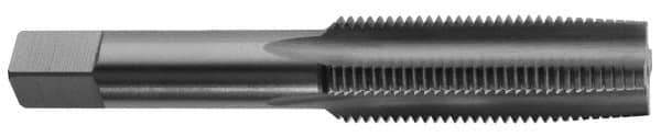 Cleveland - 3/8-16 UNC 3B 4 Flute Bright Finish High Speed Steel Straight Flute Standard Hand Tap - Plug, Left Hand Thread, 2-15/16" OAL, 1-1/4" Thread Length, H3 Limit, Oversize - Eagle Tool & Supply