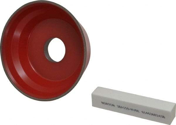 Norton - 5" Diam, 1-1/4" Hole Size, 1-3/4" Overall Thickness, 150 Grit, Type 11 Tool & Cutter Grinding Wheel - Very Fine Grade, CBN, Resinoid Bond - Eagle Tool & Supply