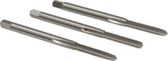 Cleveland - #5-44 UNF, 3 Flute, Bottoming, Plug & Taper, Bright Finish, High Speed Steel Tap Set - Right Hand Cut, 1-15/16" OAL, 0.31" Thread Length - Exact Industrial Supply