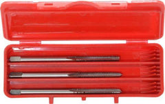 Cleveland - #6-32 UNC, 3 Flute, Bottoming, Plug & Taper, Bright Finish, High Speed Steel Tap Set - Right Hand Cut, 50.8mm OAL, 0.38" Thread Length - Eagle Tool & Supply