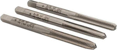 Cleveland - #8-36 UNF, 4 Flute, Bottoming, Plug & Taper, Bright Finish, High Speed Steel Tap Set - Right Hand Cut, 2-1/8" OAL, 0.38" Thread Length - Eagle Tool & Supply