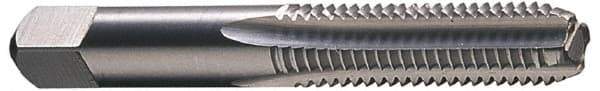 Hertel - 1-3/8 - 6 UNC 3B 4 Flute Bright Finish High Speed Steel Straight Flute Standard Hand Tap - Bottoming, Right Hand Thread, 6-1/16" OAL, 3" Thread Length, H4 Limit, Oversize - Eagle Tool & Supply