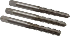 Cleveland - 1/4-20 UNC, 4 Flute, Bottoming, Plug & Taper, Bright Finish, High Speed Steel Tap Set - Right Hand Cut, 63.5mm OAL, 0.63" Thread Length - Eagle Tool & Supply