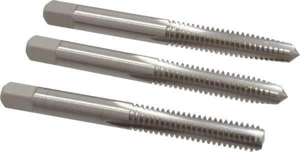 Cleveland - 1/4-20 UNC, 4 Flute, Bottoming, Plug & Taper, Bright Finish, High Speed Steel Tap Set - Right Hand Cut, 63.5mm OAL, 0.63" Thread Length - Eagle Tool & Supply