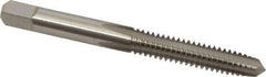 Cleveland - 1/4-20 UNC 2B 4 Flute Bright Finish High Speed Steel Straight Flute Standard Hand Tap - Plug, Right Hand Thread, 63.5mm OAL, 25.4mm Thread Length, H5 Limit, Oversize - Eagle Tool & Supply