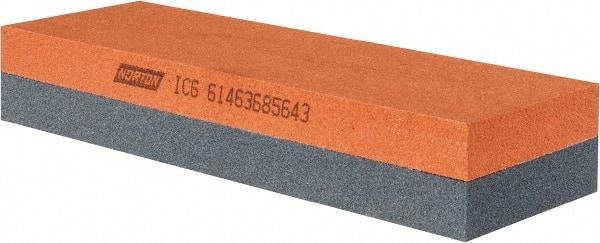 Norton - 6" Long x 2" Wide x 1" Thick, Aluminum Oxide Sharpening Stone - Rectangle, Medium, Fine Grade - Eagle Tool & Supply