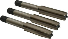 Cleveland - 1/2-20 UNF, 4 Flute, Bottoming, Plug & Taper, Bright Finish, High Speed Steel Tap Set - Right Hand Cut, 3-3/8" OAL, 0.94" Thread Length - Exact Industrial Supply