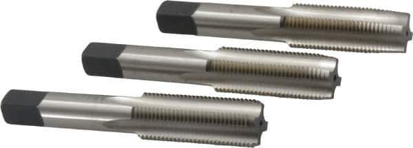 Cleveland - 11/16-16 UNF, 4 Flute, Bottoming, Plug & Taper, Bright Finish, High Speed Steel Tap Set - Right Hand Cut, 4.031" OAL, 1.09" Thread Length - Eagle Tool & Supply