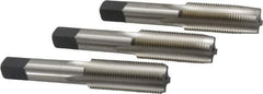 Cleveland - 11/16-16 UNF, 4 Flute, Bottoming, Plug & Taper, Bright Finish, High Speed Steel Tap Set - Right Hand Cut, 4.031" OAL, 1.09" Thread Length - Eagle Tool & Supply