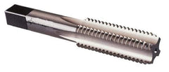 Interstate - 1-5/8 - 5-1/2 UNS 3B 6 Flute Bright Finish High Speed Steel Straight Flute Standard Hand Tap - Bottoming, Right Hand Thread, 6-11/16" OAL, H4 Limit, Oversize - Eagle Tool & Supply