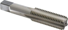 Cleveland - 1-8 UNC 3B 4 Flute Bright Finish High Speed Steel Straight Flute Standard Hand Tap - Bottoming, Right Hand Thread, 5-1/8" OAL, 63.5mm Thread Length, H4 Limit, Oversize - Eagle Tool & Supply