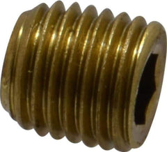 Made in USA - 1/16-27, 5/16" OAL, Brass Socket Pressure Plug - 3/4" Taper per Foot, 5/32" Hex Key - Eagle Tool & Supply